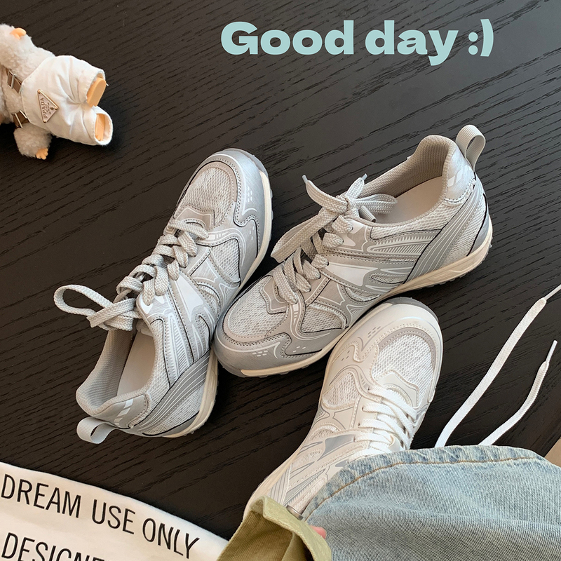 Galaxy Moral Training Shoes ~ 5cm Inner Heightening Sports Functional Racing Shoes for Women, Breathable Mesh Splicing Casual Shoes, Forrest Gump Shoes