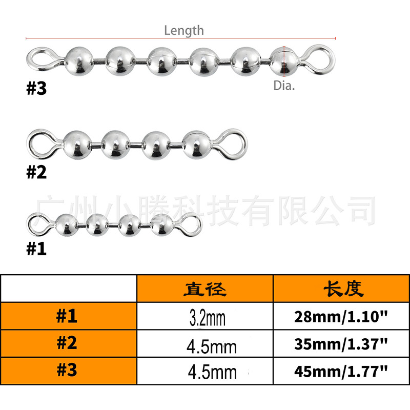 Equipo de pesca anillo octogonal conector de 8 palabras Cadena de cuentas fuerte tensión plata pesca al aire libre suministros de acero inoxidable octogonal giratorio