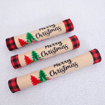 New Christmas Refrigerator Handle Cover, Microwave Oven Decoration, Oven Handle Cover, Kitchen Appliance Dust Cover, Decorative Hanging Ornament (Universal seat cover) - 01-1pc138cm368cm
