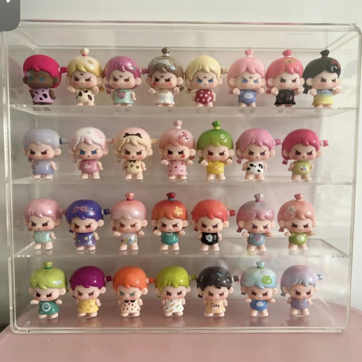 卸売透明デスクトップ防塵かわいい収納ボックス人形ディスプレイスタンド多層装飾品分割アクリル収納ボックス|undefined