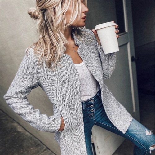 Women's European and American Independent Store Autumn and Winter AliExpress Amazon Bestselling Street Fashion Thick Wool Coat