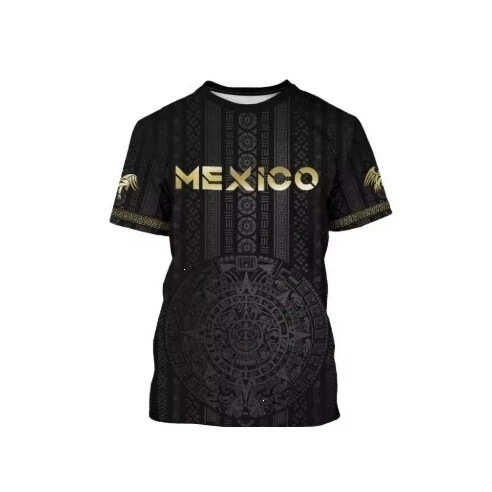 Mexico Football Team Aztec Eagle 3D Printed T-Shirt Men's National Patriotic Sports Jersey Style Breathable T-Shirt