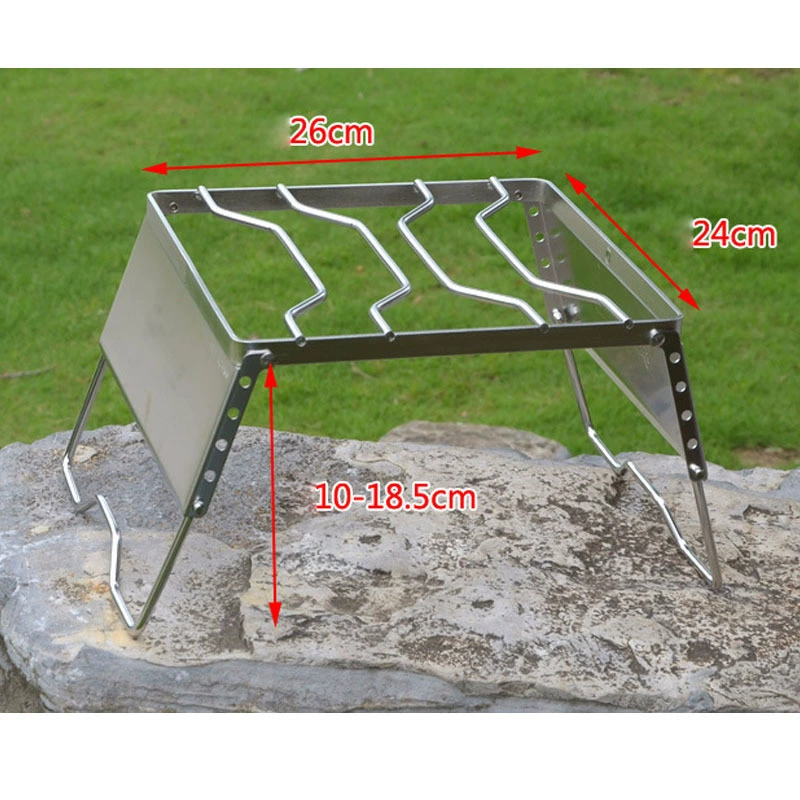 Открытый ветрозащитный походный горшок Портативный кронштейн для плиты из нержавеющей стали Набор для гриля Горшок Гриль Пластина для гриля Кронштейн с ветрозащитой