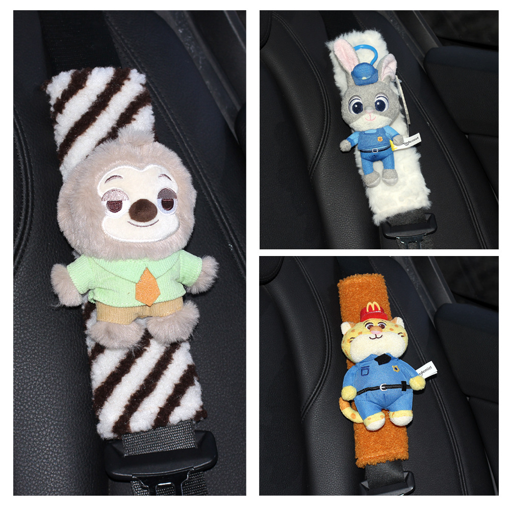 Protector de Peluche para Cinturón de Auto de Pluma Artificial, Decorativo image 5
