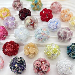 跨境热销夜光山茶花花球DIY可过笔手机链包包链饰品配件
