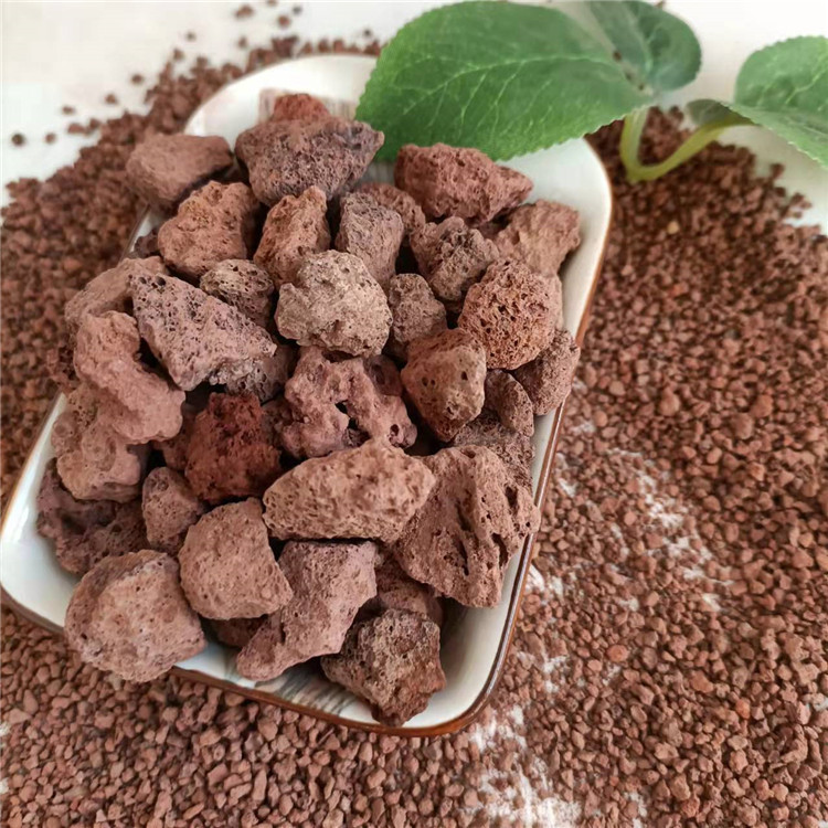 通用水族鱼缸垫层红色火山石 污水处理 园艺造景 人工湿地造景火