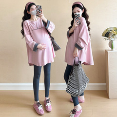 現物2025春装新型妊婦服ゆるいファッションファッションママカジュアル大サイズ新中国式妊婦tシャツ