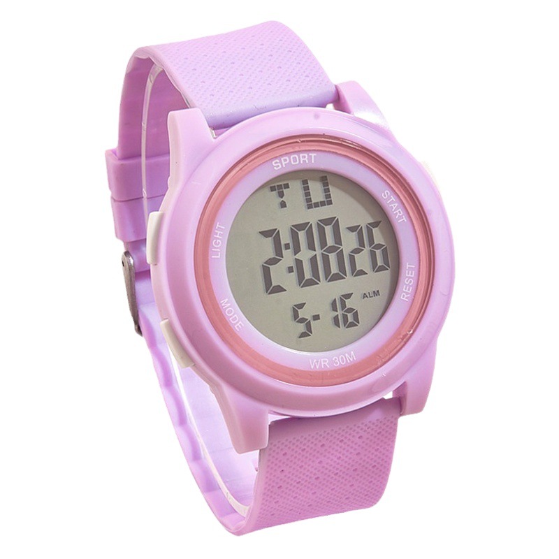 Moda macaron jalea reloj electrónico chica estudiante lindo redondo Niño niños reloj impermeable escuela secundaria