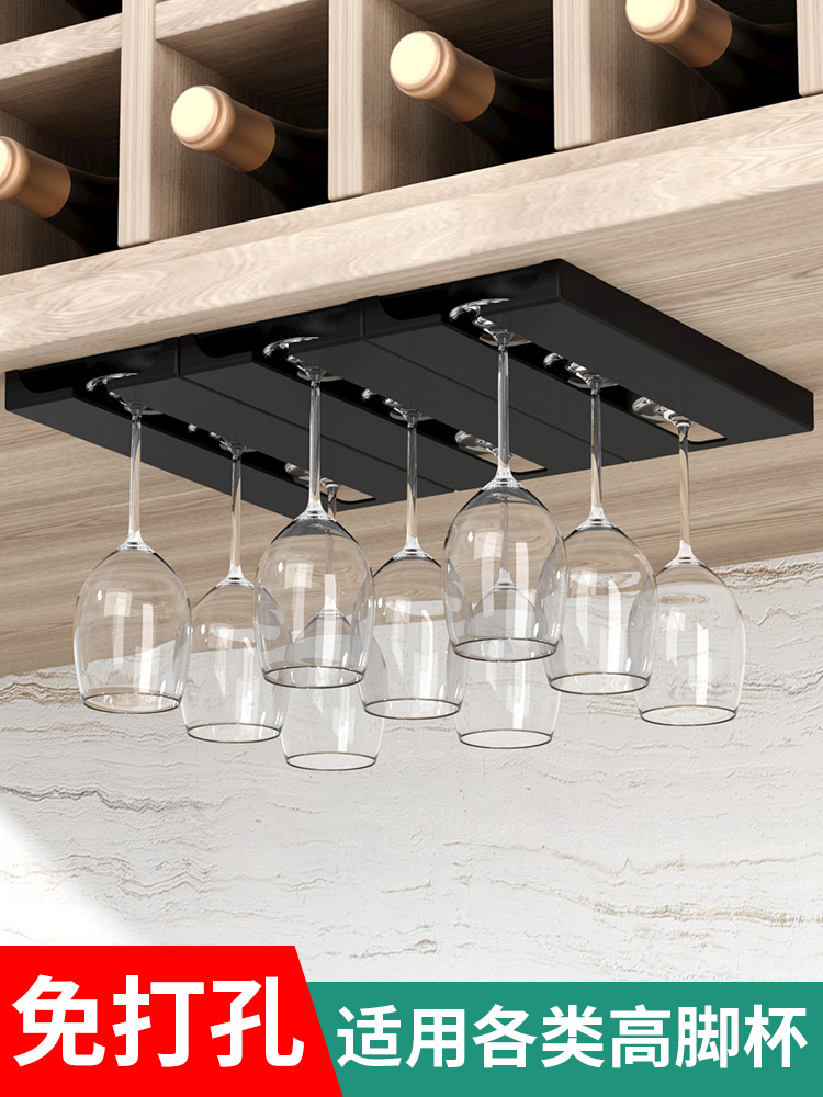 Sala de estar cocina ponche-Copa libre copa de vino colgante rack cocina sala de estar hogar copa de vino estante colgante