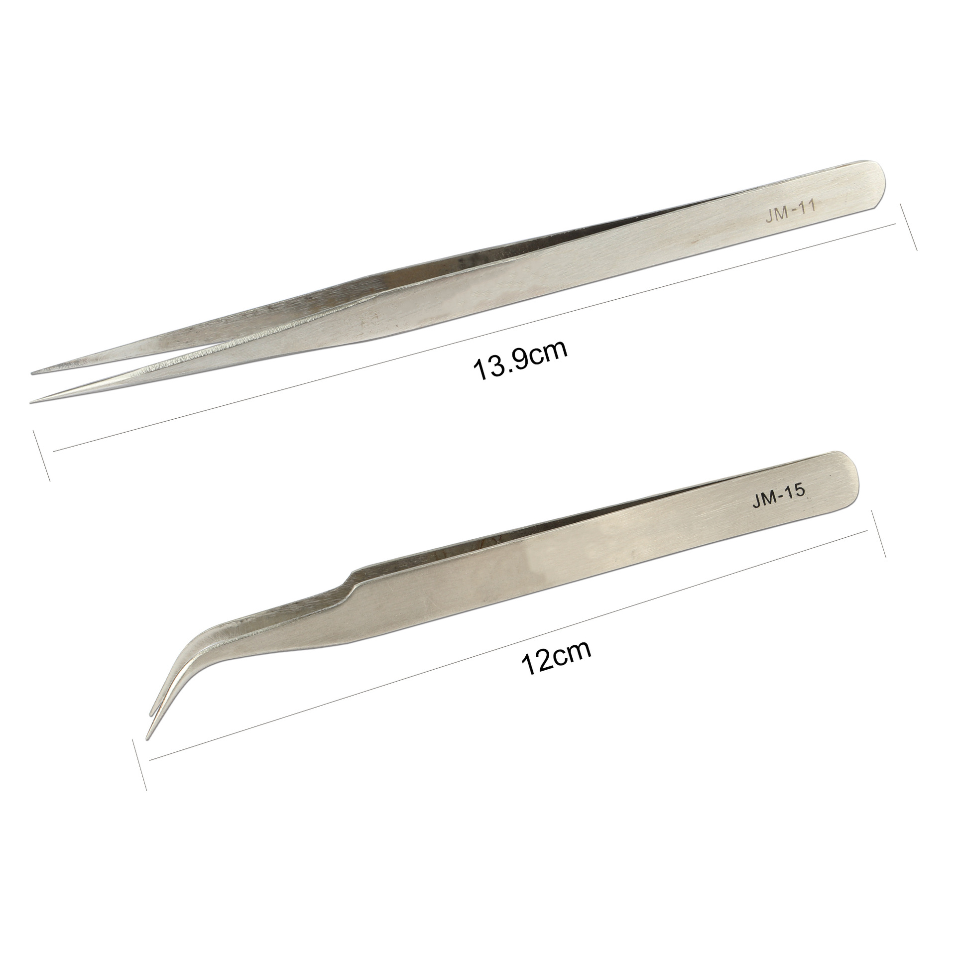 手机维修不锈钢直头弯头镊子 1.8mm加厚夹持工具