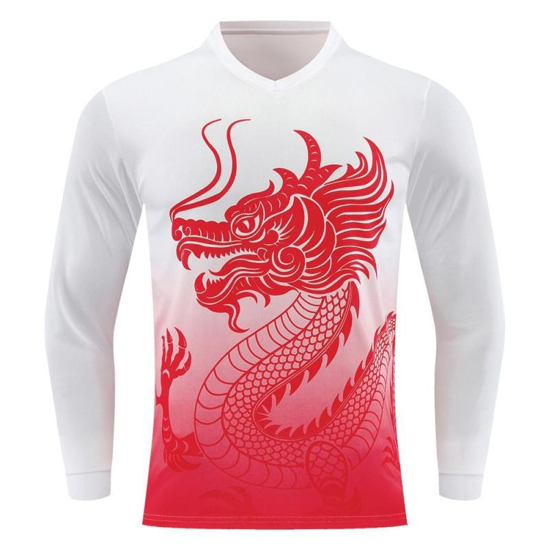 Dragón de secado rápido traje de barco dragón traje de manga larga protección solar dragón barco dragón barco dragón traje de equipo de seda de hielo se puede imprimir nombre del equipo