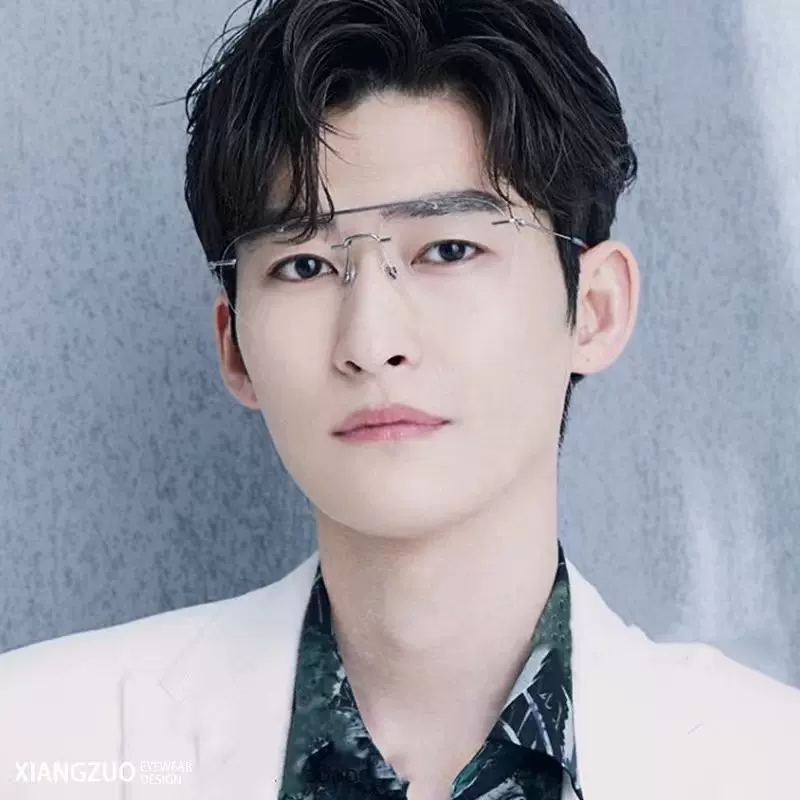 2023新款双梁蛤蟆镜无框防蓝光平光镜可配近视镜大框素颜显瘦镜架