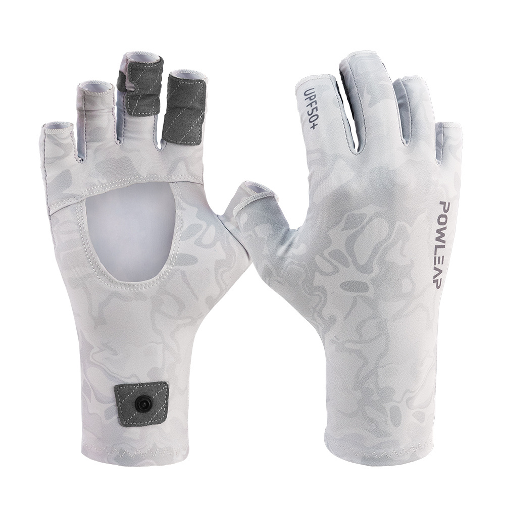 冰丝凉感防晒户外钓鱼手套 夏薄款透气防紫外线路亚垂钓渔具手套