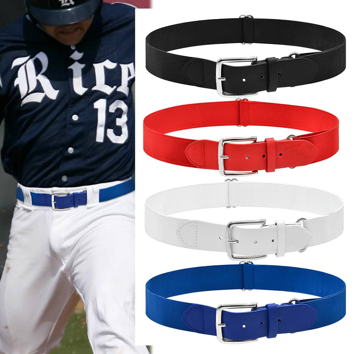 Directo de fábrica elástico de imitación de cuero cinturón masculino y femenino estudiantes deportes al aire libre cinturón elástico cinturón de béisbol cinturón de softball