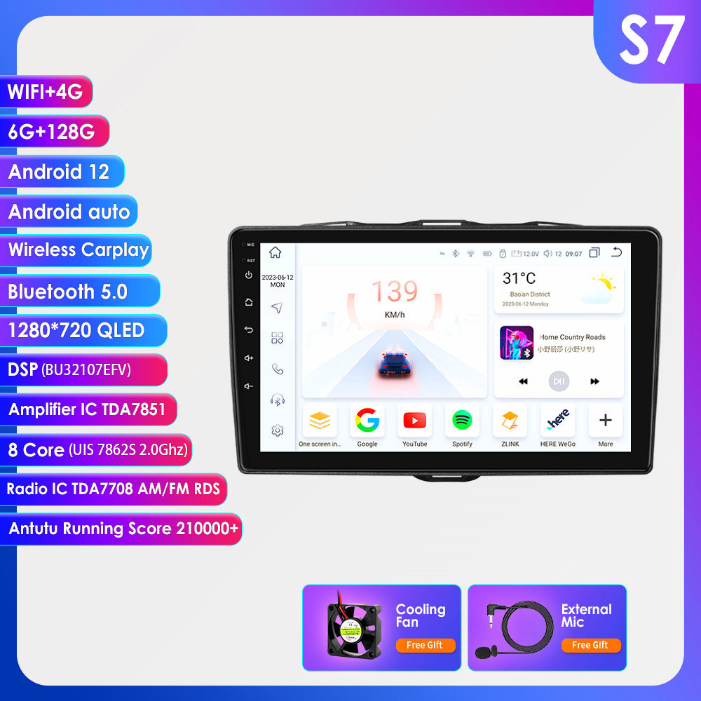 6+128g wifi+4g lte version 7862 carplay eight core