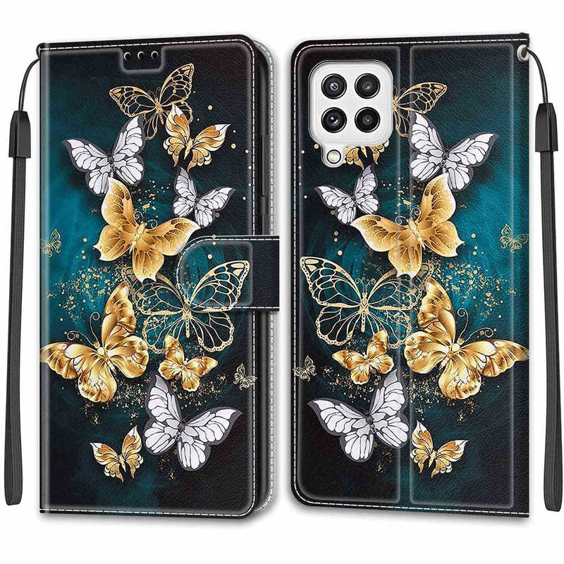 Suitable for Samsung A22 Mobile Phone Case A13 Voltage Painted Leather Case A03S Flip Card Wallet A53 Protective Cover A32