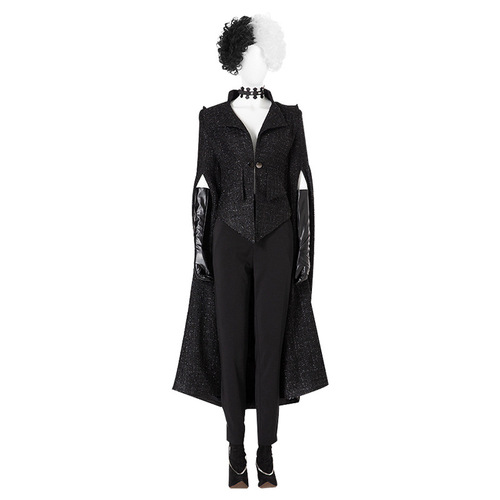 Cosplay outfit for Queen of Hearts, Black Witch, Queen of Darkness, Queen of Evil Kula - black trench coat, all the same style, version 01