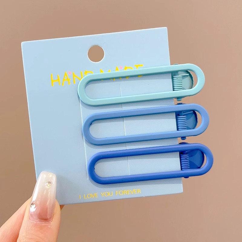 Klein azul rasgado cabello mar pinza de pelo lateral 2024 nuevo clip de alta gama tocado de frente de mujer clip de borde infantil