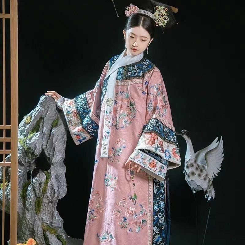 G2L GEGE YOUNG IMPERIAL CONCUBINE QING DYNASTY 여성 의류 VIGOR 의류 HANFU 청나라 VIGOR 인쇄 궁전 고대 중국