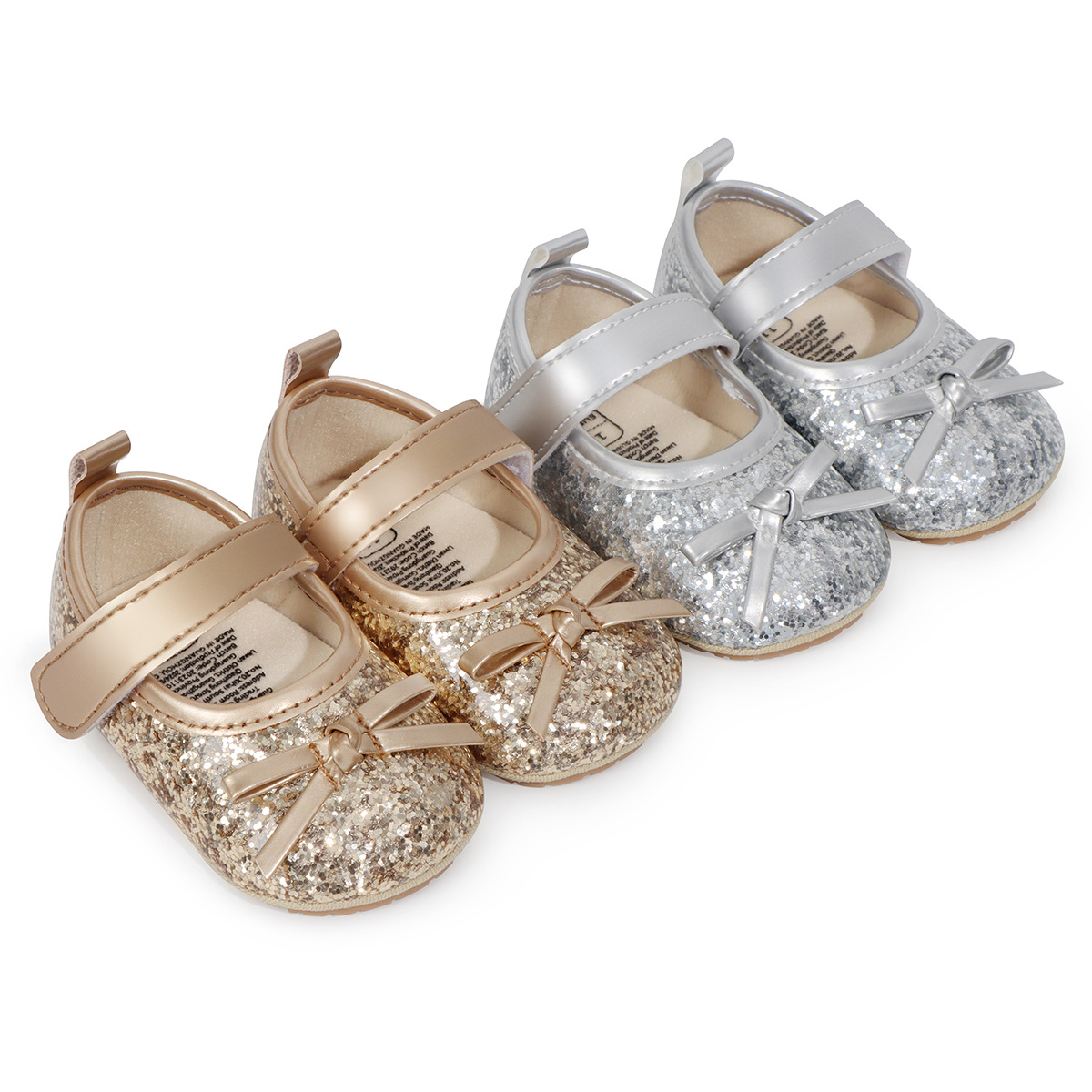 Baby Girl Bow Princess Shoes Toddler Shoes 2025 Autum New Sequined Soft Sole Non-Slip Baby Girl Shoes