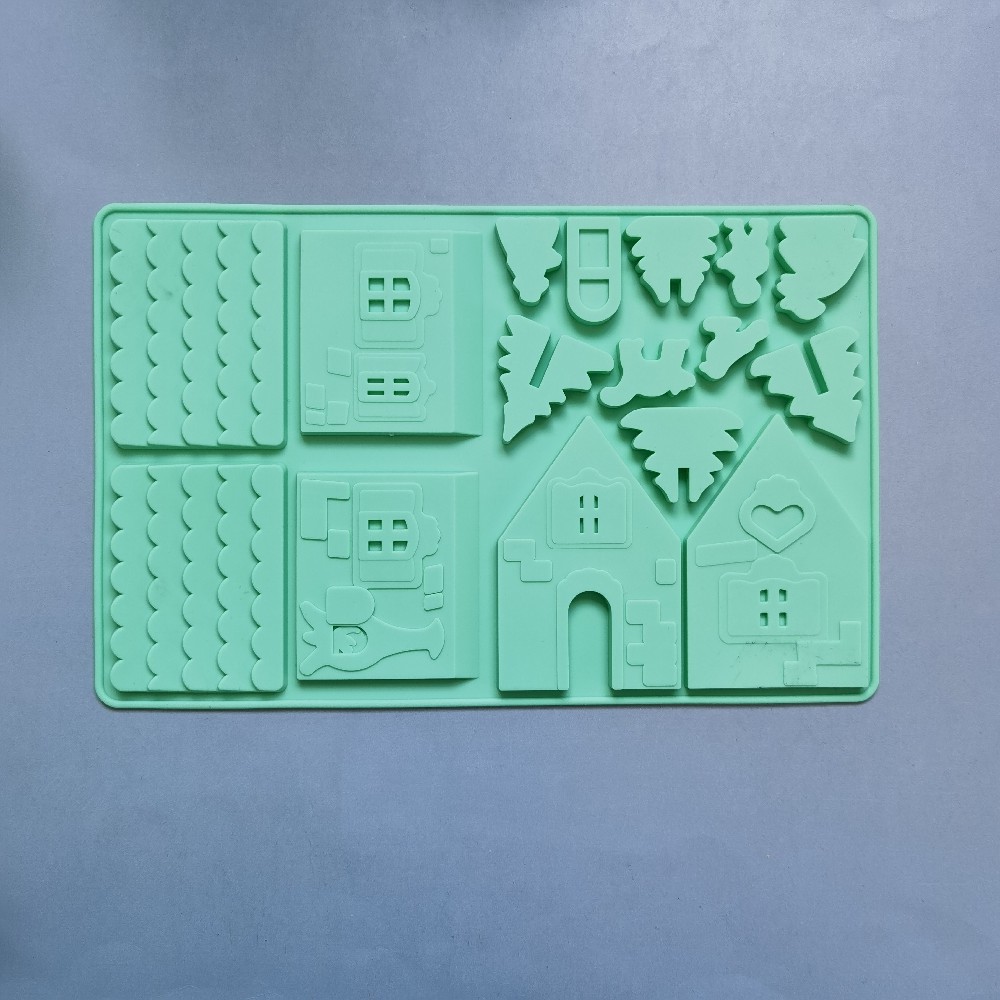 Bloques de construcción de navidad 246 molde de silicona pastel helado pudín molde de postre jabón utensilios