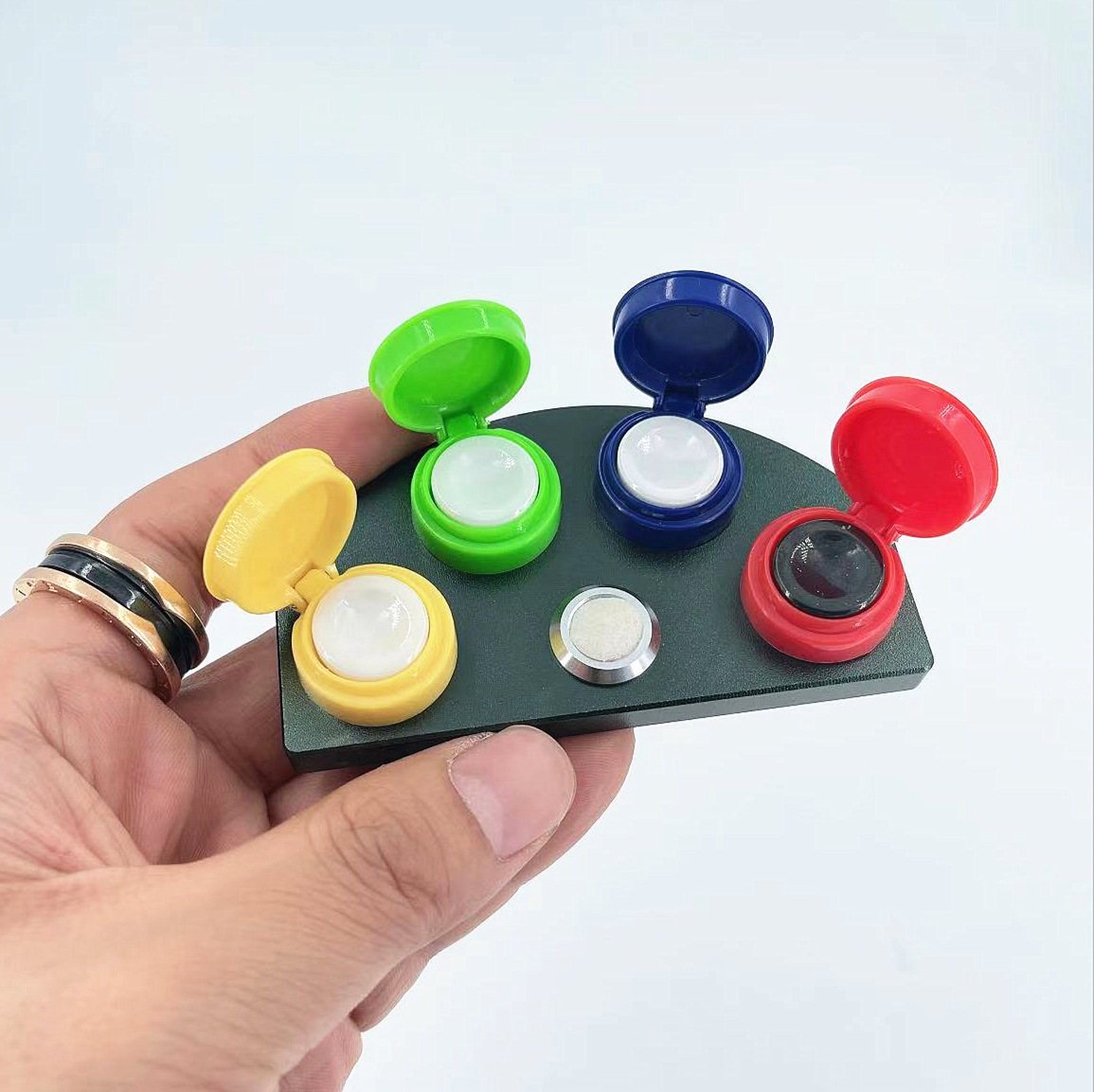 修表工具 油碟 陶瓷油碟 四目四眼油碟 手表点油专用盛放器