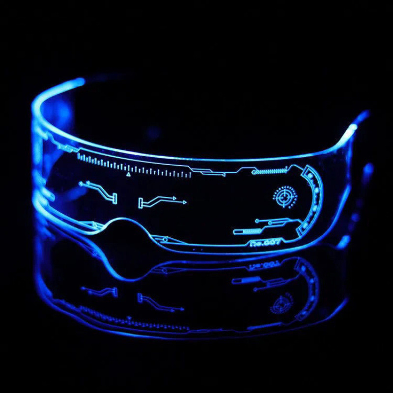 LED テクノロジー発光サイクリング メガネ夜間旅行衝突防止発光ゴーグル クール|undefined