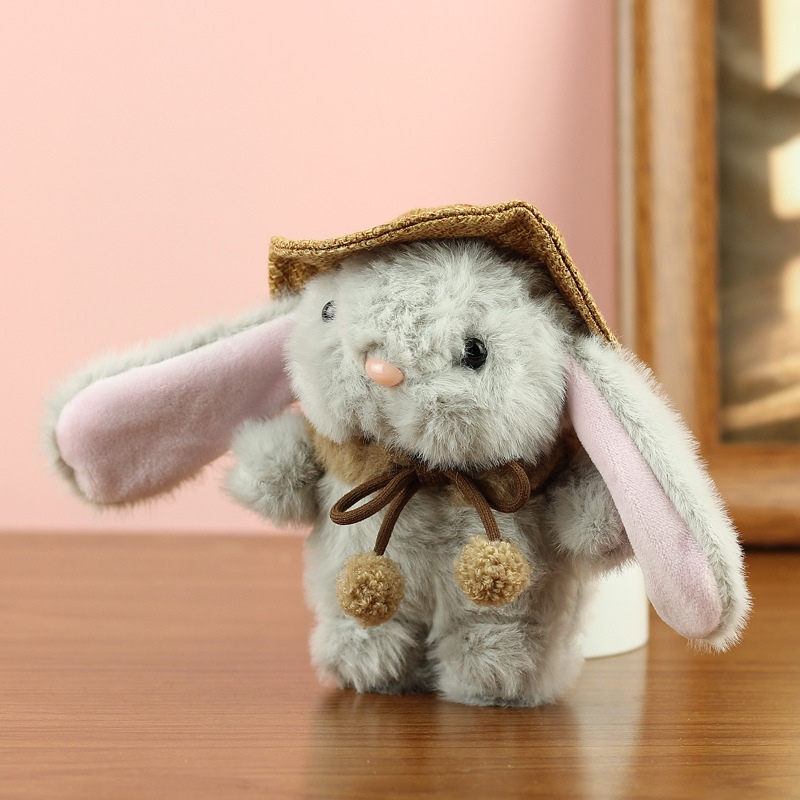 Adorable Peluche de Conejito, Colgante para Sombrero, Llavero, Adorno para Bolsa, Muñeco de Conejo Blanco, Regalo image 8