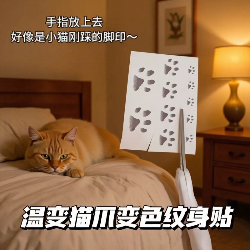 Temperature-Sensitive Cat Paw Tattoo Stickers in Stock, Waterproof, Sweat-Proof, Long-Lasting, Cute, Girly, Popular Internet Sensation, Wholesale Temperature-Sensitive Cat Paw Tattoo Stickers in Stock, Waterproof, Sweat-Proof, Long-Lasting, Cute, Girly, Popular Internet Sensation, Wholesale