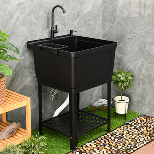 Laundry Pool Balcony Household Outdoor Laundry Table Wash Basin Plastic Wash Basin Integrated Sink Simple Sink