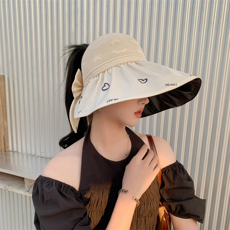 防紫外线黑胶遮阳帽子夏季女士户外防晒折叠空顶帽出游沙滩镂空帽详情6