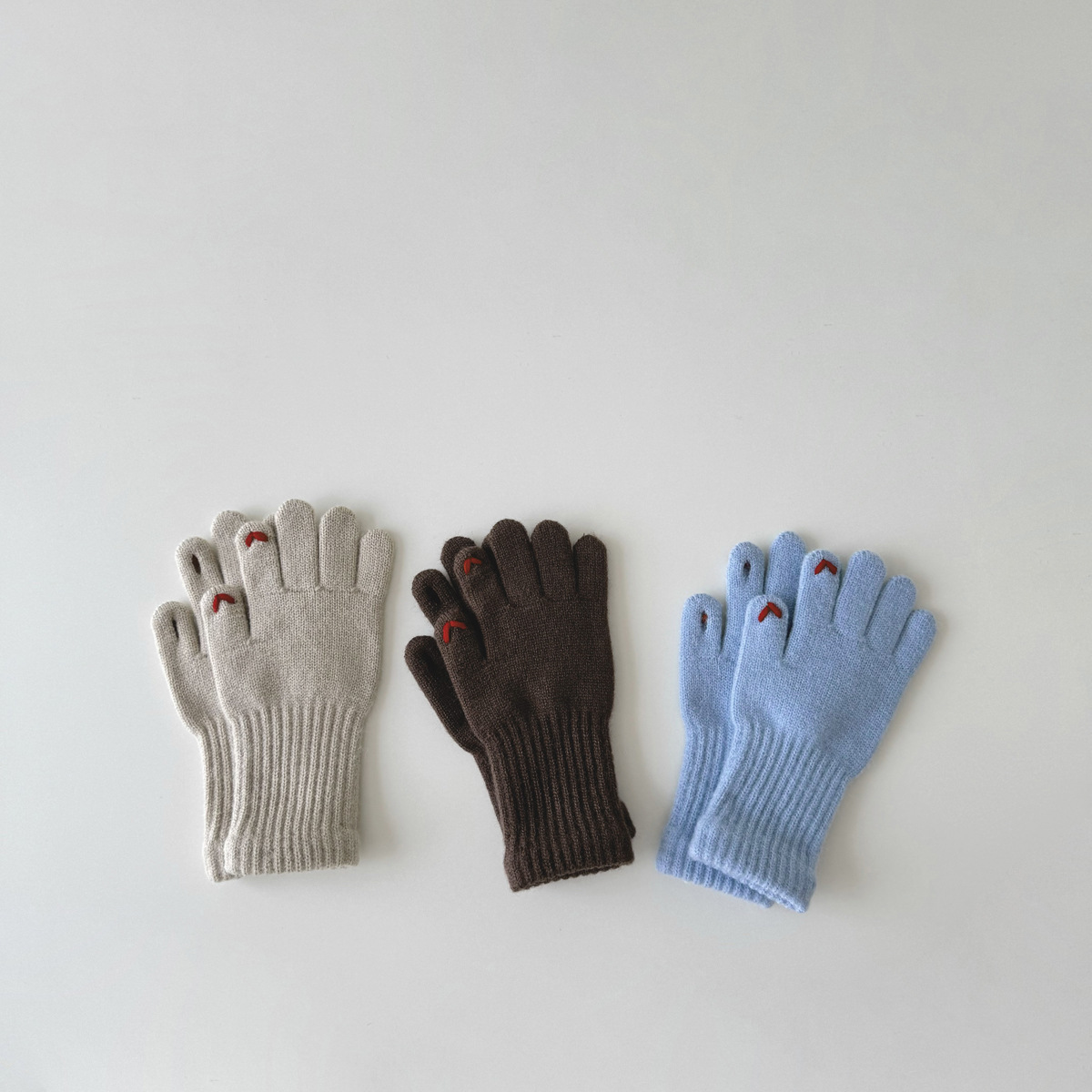 Guanti per bambini Love embroidery Guanti per bambini senza dita con touch screen per studenti_voghion.com