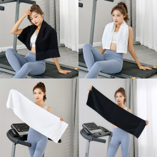 纯棉黑白运动毛巾批发户外跑步加长擦汗巾礼品马拉松毛巾logo定制