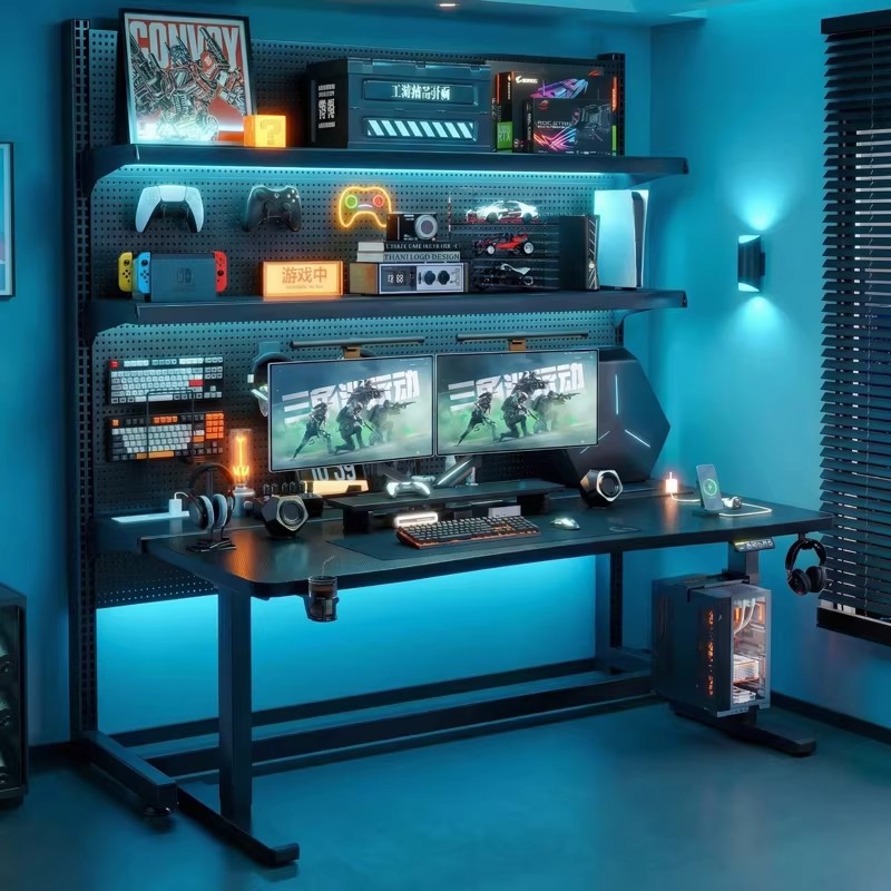 Mesa de computadora de escritorio, mesa elevadora eléctrica doméstica, mesa y silla de deportes electrónicos, escritorio, escritorio integrado, escritorio