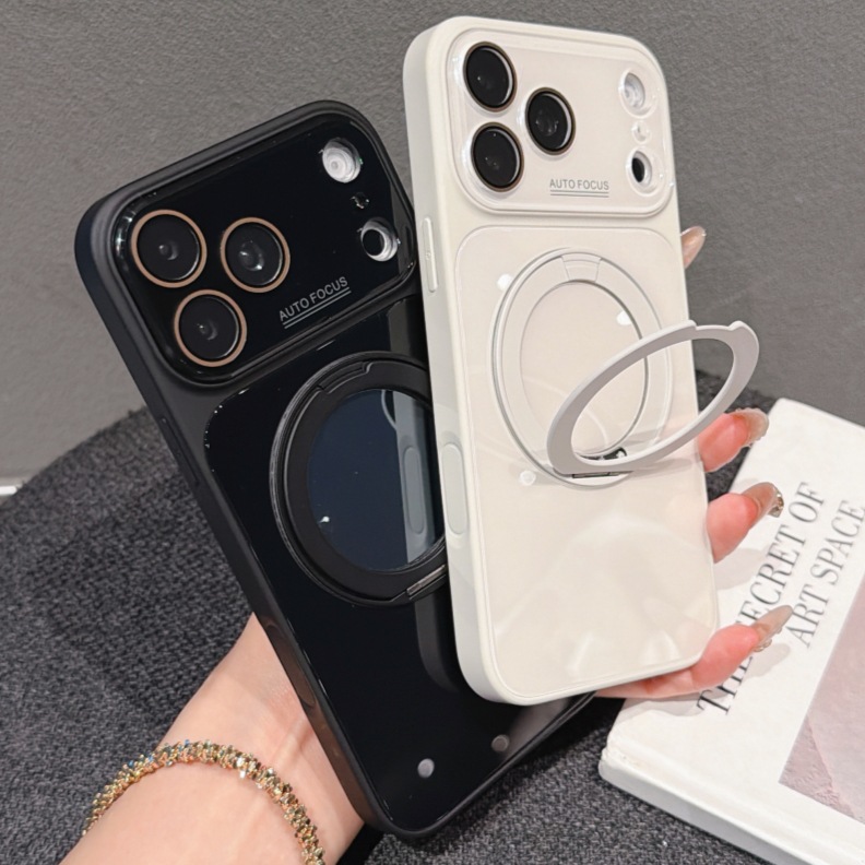 Suitable for Apple Mobile Phone Cases Iphone17Promax Liquid Glass Integrated Rotating Stand 16 Anti-Fall Protection
