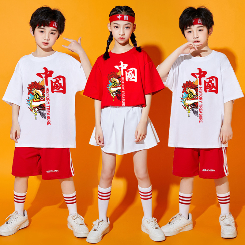 六一儿童舞蹈服运动会啦啦队中国风班服幼儿园男女童醒狮表演出服