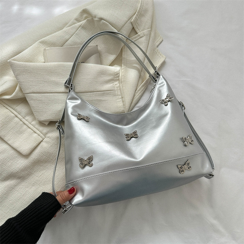 Cuero suave de gran capacidad moda textura Commuter suave bolsa de hombro las mujeres 2023 Otoño e Invierno estilo coreano bolsa