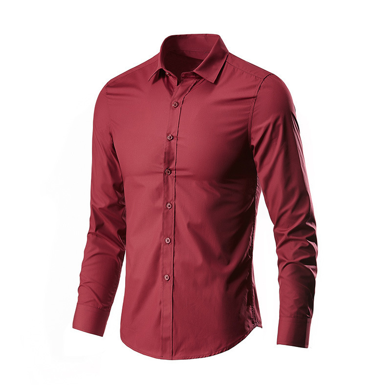Camisa blanca de manga larga para hombres sin planchar ropa formal de negocios Delgado estilo coreano trabajo profesional camisa de traje casual blanca para hombres