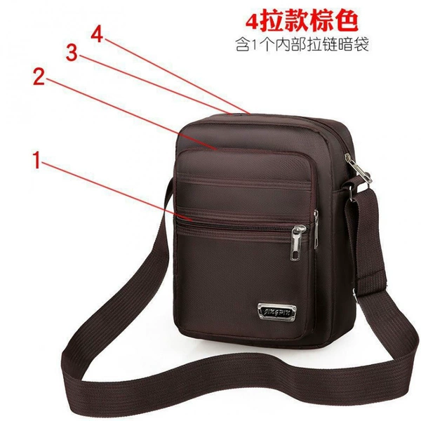 With zipper, brown