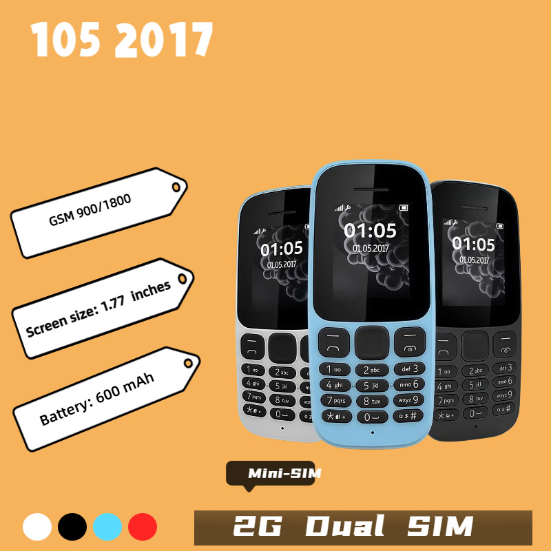 Cross-Border Foreign Trade Mobile Phone 105 2017 Ta-1034 Gsm Quad-Band Non-Smartphone for the Elderly and Students