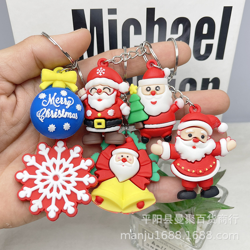2025 クリスマスキーホルダー pvc サンタクロースキーホルダーペンダントクリスマスツリー装飾ブラインドボックス人形|undefined