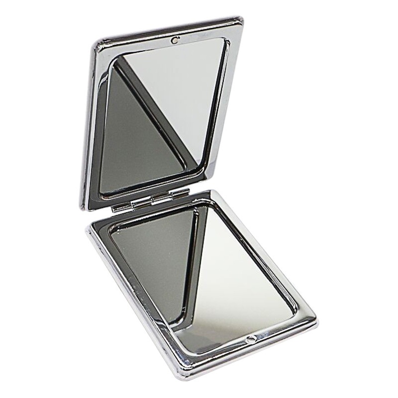 Espejo de maquillaje plegable personalizable en PU, portátil.