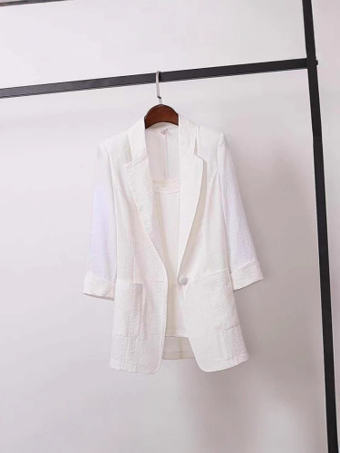 2024 Korean loose small suit coat for women's summer thin new large size women's suit