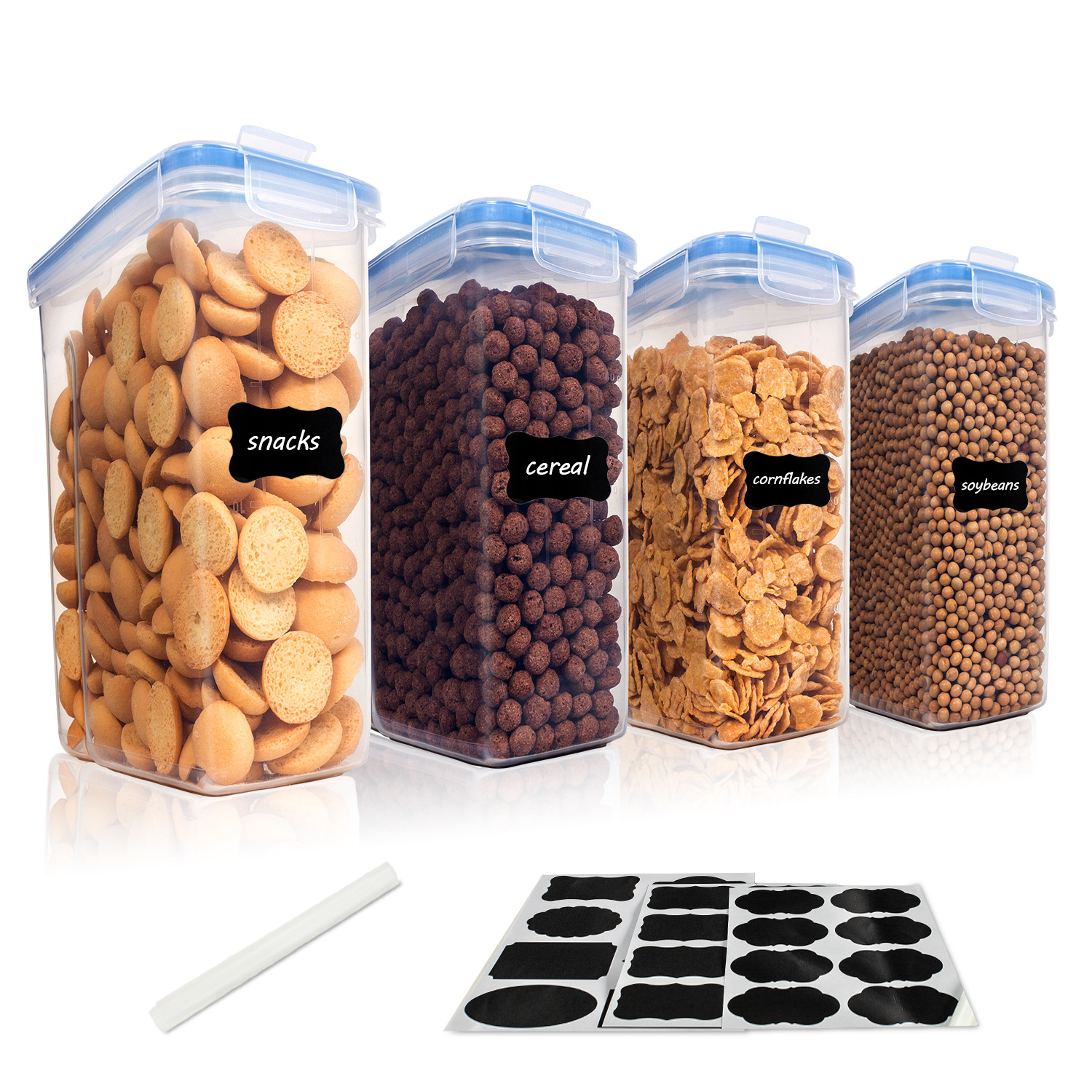 Tanque de almacenamiento de granos integrales transfronterizo, a prueba de humedad, a prueba de insectos, cubo de arroz, caja de almacenamiento de alimentos de cocina, tanque sellado transparente de plástico pp