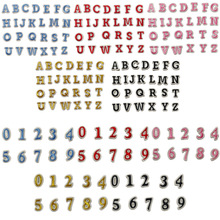 迷你英文字母刺绣布贴小尺寸数字补丁贴衣服包包装饰绣花字母补丁