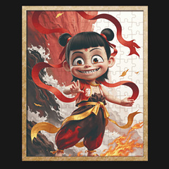 diy手工减压闹海中国风礼物益智玩具成人拼图有框哪吒片10魔童00