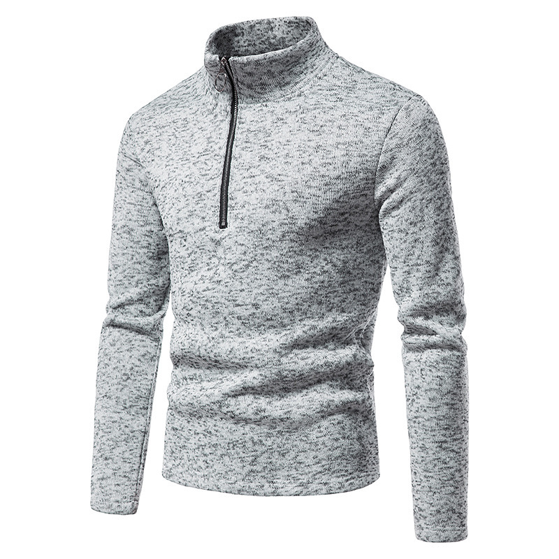 Herren Strickpullover Mit Reißverschluss Und Stehkragen_voghion.com