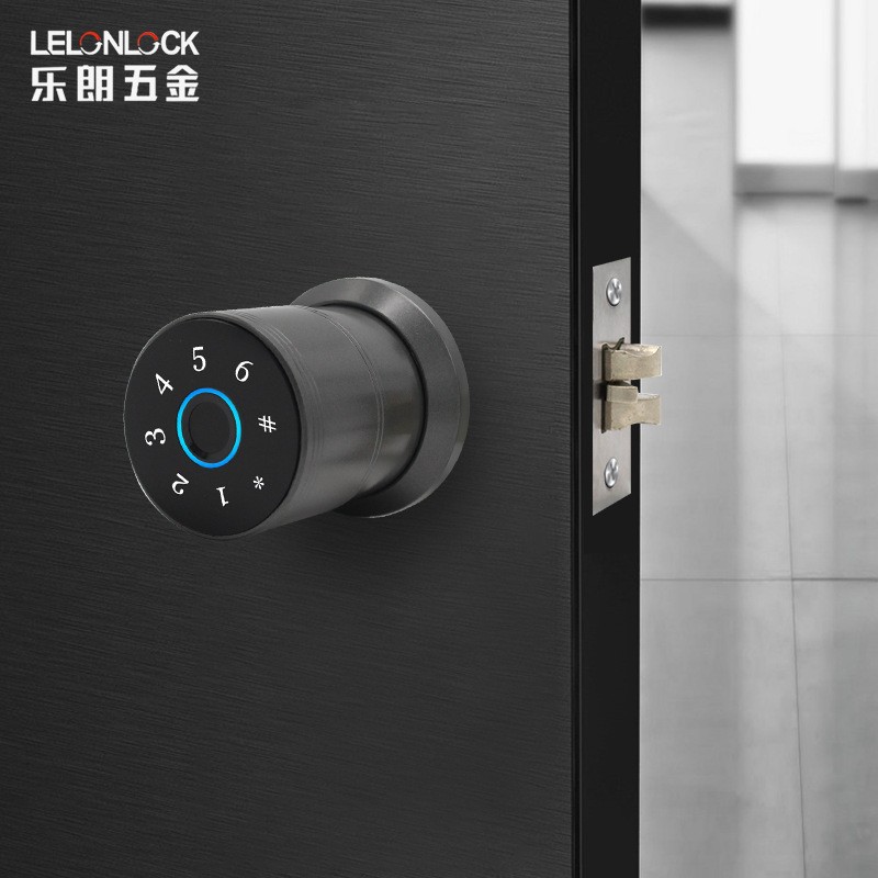 Cerradura de huellas dactilares de puerta de madera interior personalizada lengua única cerradura electrónica inteligente reemplazo de cerradura esférica cerradura de huellas dactilares de puerta doméstica