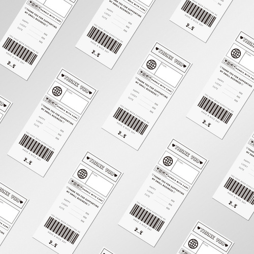 50 Sticker Sheets/Box Korean Version Bar Code Rectangular Sticker Gift Box Sealed Self-Adhesive Copper Paper Label Packaging Use