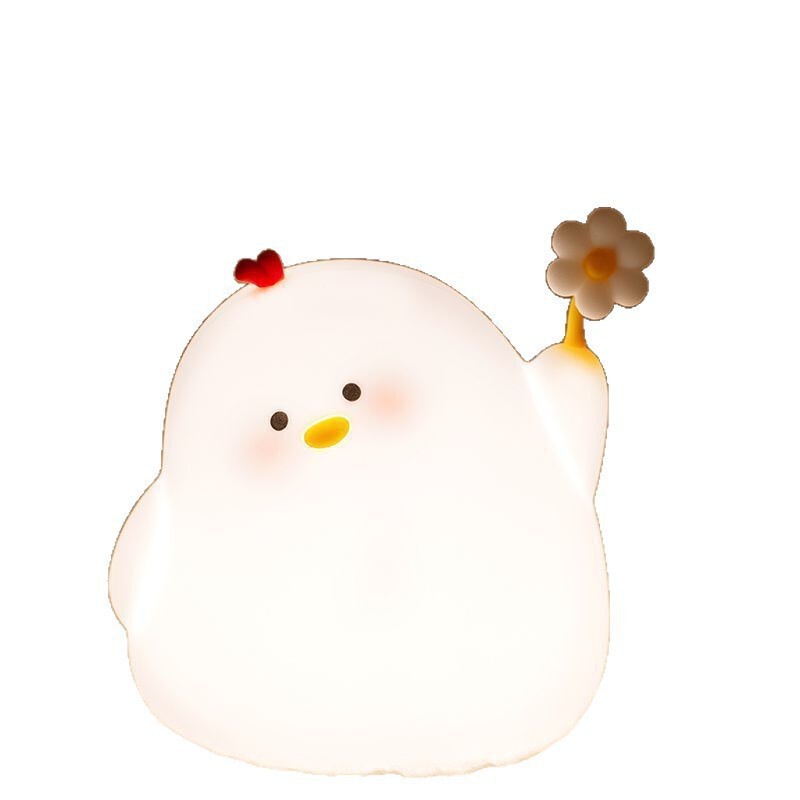 小鸡拍拍灯感应小夜灯互动俏皮硅胶灯卧室床头灯充电氛围生日礼物|undefined